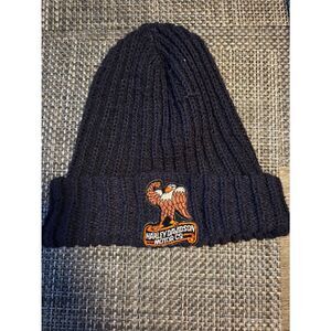 Vintage Harley Davidson Patch Beanie Hat